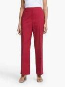 RRP £80 Lot To Contain John Lewis And Partners Size 12 Ladies Flat Front Red Trousers 2.262 (