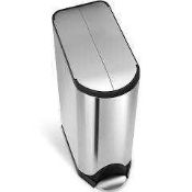 RRP £95 Boxed Simple Human 18 Litre Butterfly Step Can In Stainless Steel 4918087 (Appraisals