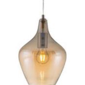 RRP £60 Lot To Contain Single Drop Glass Pendant Light Fitting (Appraisals Available On Request) (