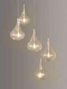 RRP £250 Boxed Brand New John Lewis And Partners Jensen 5 Light Gold Finish Glass Led Ceiling