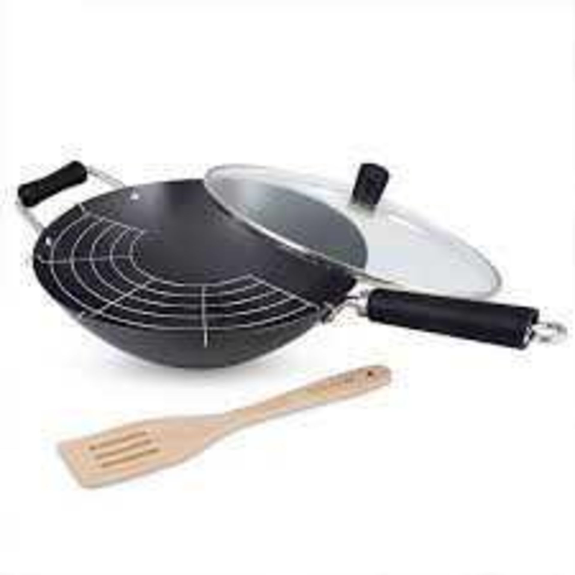 RRP £70 Boxed Kan Hon Master Of Asian Cuisine 4 Piece Carbon Steel Wok Set 664386 (Appraisals