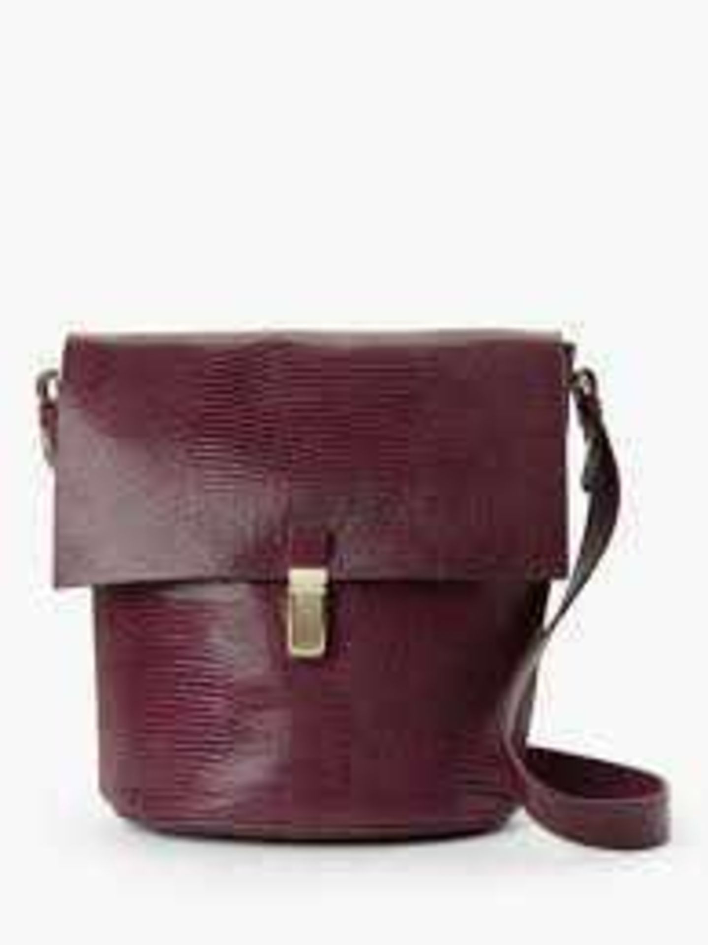 RRP £140 Ladies John Lewis And Partners Burgundy Leather Cross Body Bag 2.143 (Appraisals