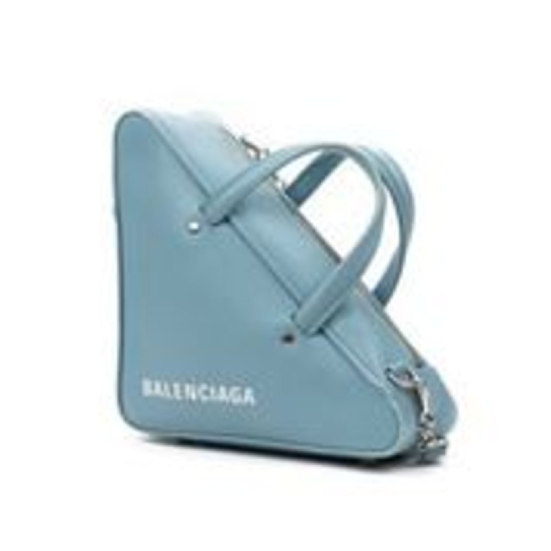 RRP £1,400 Balenciaga Triangle Duffle S Shoulder Bag Light Blue - AAO2037 - Grade AB - Please