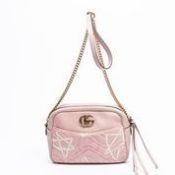 RRP £2,115 Gucci Marmont Medium Matelassé Shoulder Bag Pink - AAQ7045 - Grade A - Please Contact