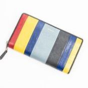 RRP £780 Balenciaga Bazar Continental Zip Around Wallet Red/Yellow/Blue/Light Blue/Gray -
