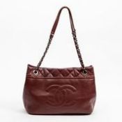 RRP £3,900 Chanel CC Logo Chain Shoulder Tote Shoulder Bag Bordeaux - AAQ8976 - Grade AA - Please