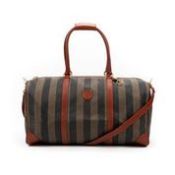 RRP £1,256 Fendi Vintage Large Boston Bag Travel Bag Tobacco/Black/Brown - AAR5923 - Grade AB -