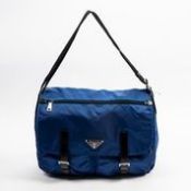 RRP £890 Prada Medium Messenger Bag Blue/Black - AAR3532 - Grade A - Please Contact Us Directly