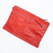 RRP £590 Balenciaga Clip L Clutch Red - AAR4168 - Grade A - Please Contact Us Directly For