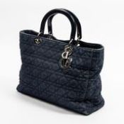 RRP £2,870 Dior Lady Dior Tote Shoulder Bag Blue Denim - AAR3507 - Grade A - Please Contact Us