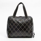 RRP £2,750 Chanel Surpique Bowler Handbag Black - AAQ8655 - Grade A - Please Contact Us Directly For