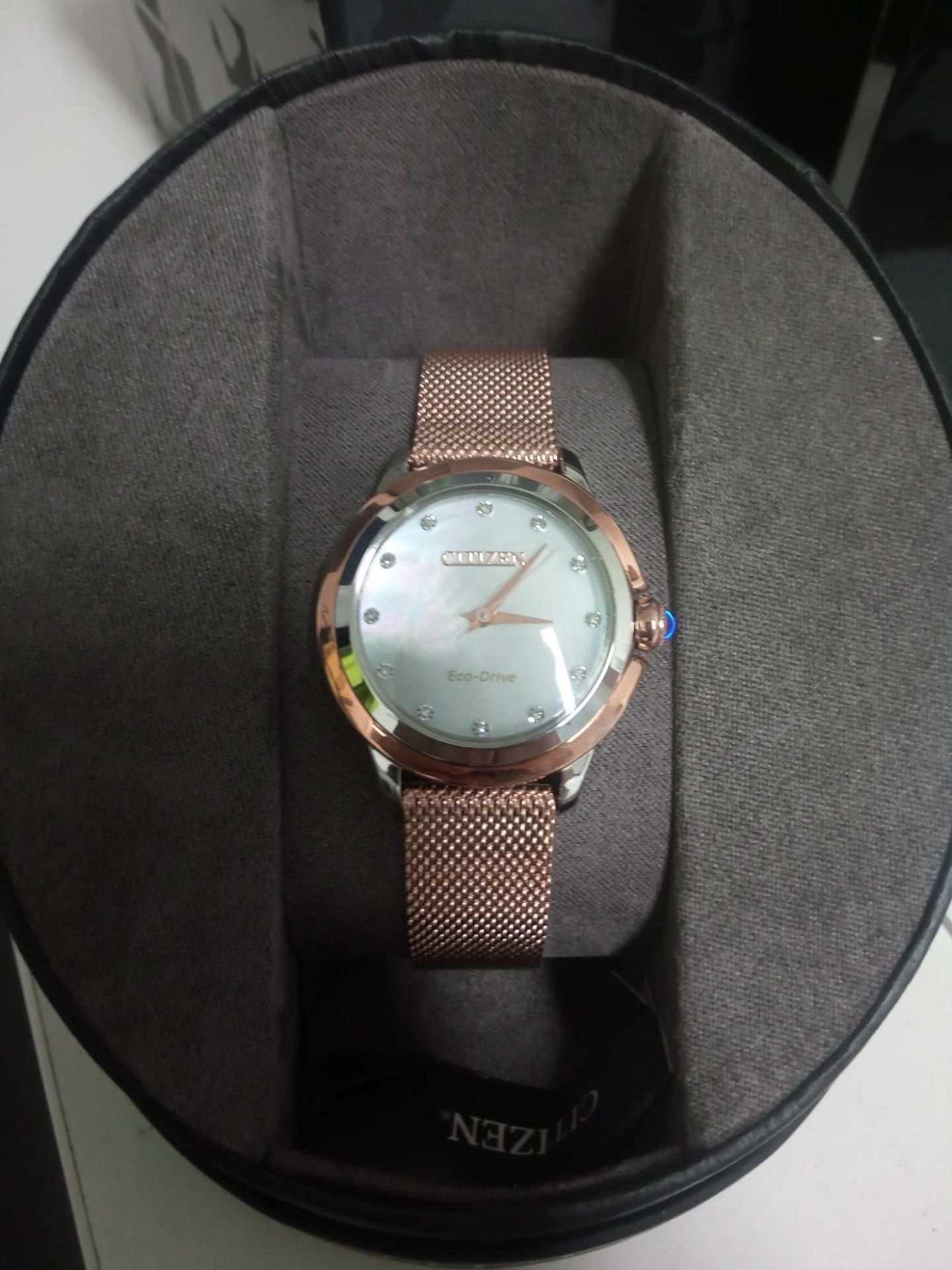 RRP £100 Boxed Citizen Women's Rose Gold Watch