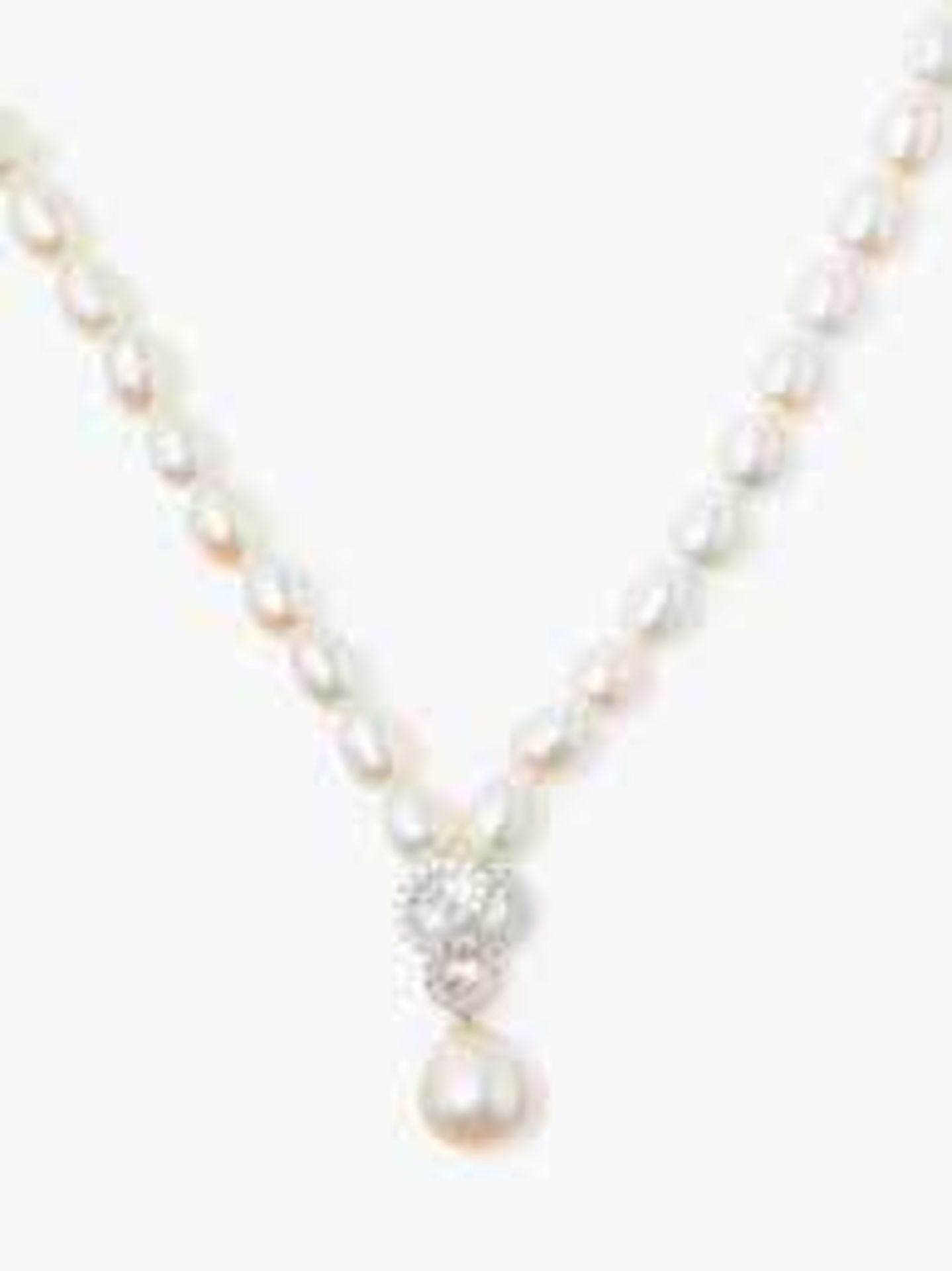 RRP £110 Bagged Ledo Fresh Water Rice Pearl Knot Swirl Drop Necklace 344273 (Appraisals Available On