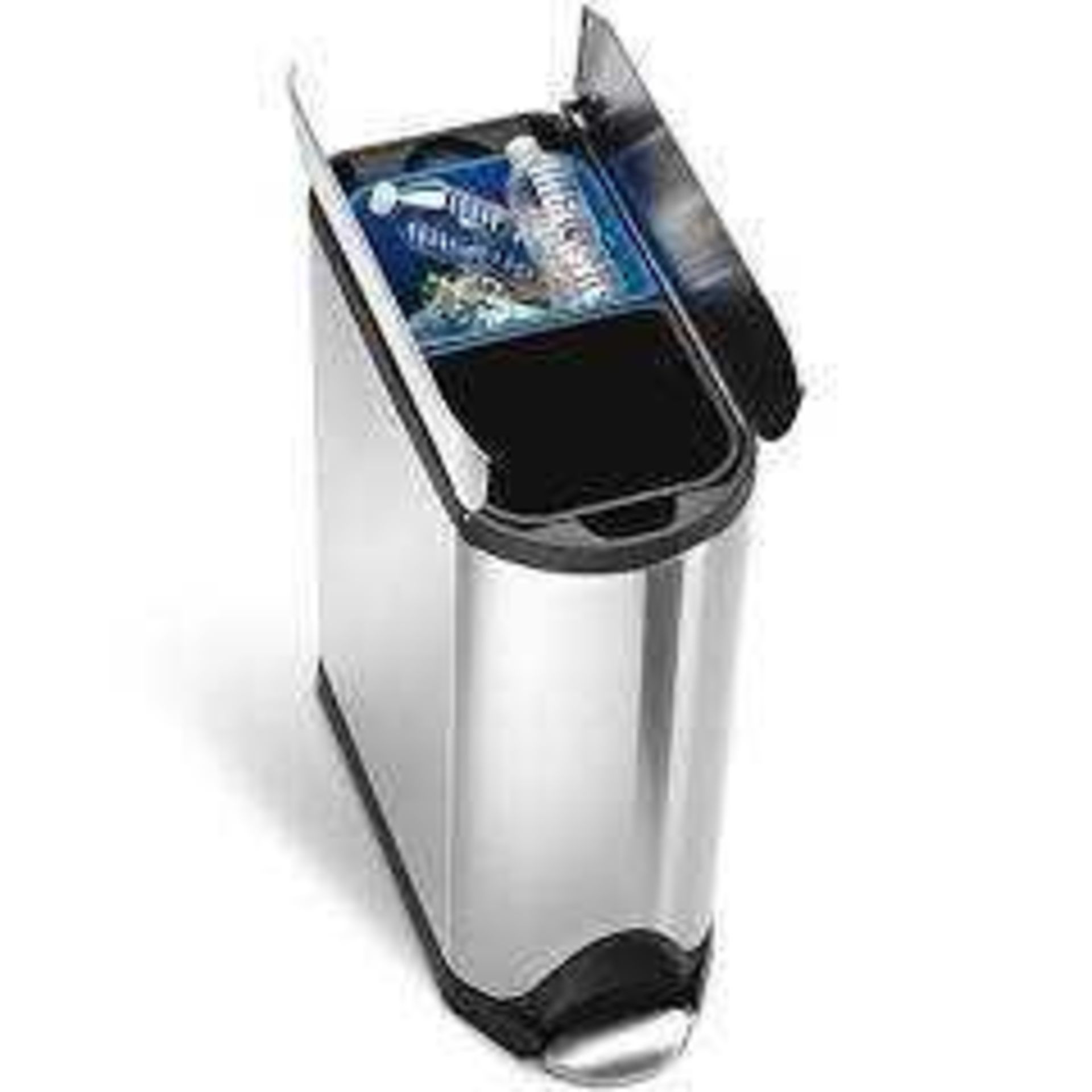 RRP £160 Boxed Simple Human Stainless Steel Butterfly Recycling Bin 412317(Appraisals Available On