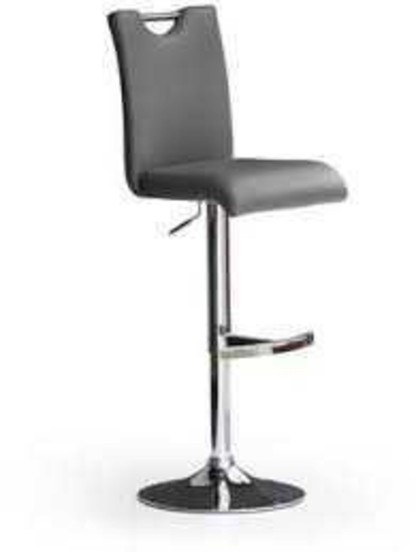 RRP £170 Boxed Mca Furniture Grey Leather Bardo Gas Lift Swivel Bar Stool (Appraisals Available On