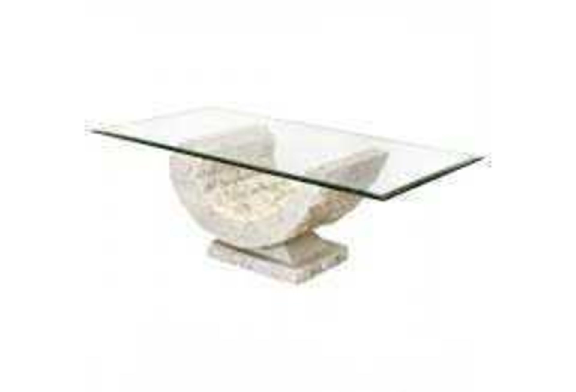 RRP £300 Boxed Rachel Mactan Stone Coffee Table (Base Only) (Appraisals Available On Request) (