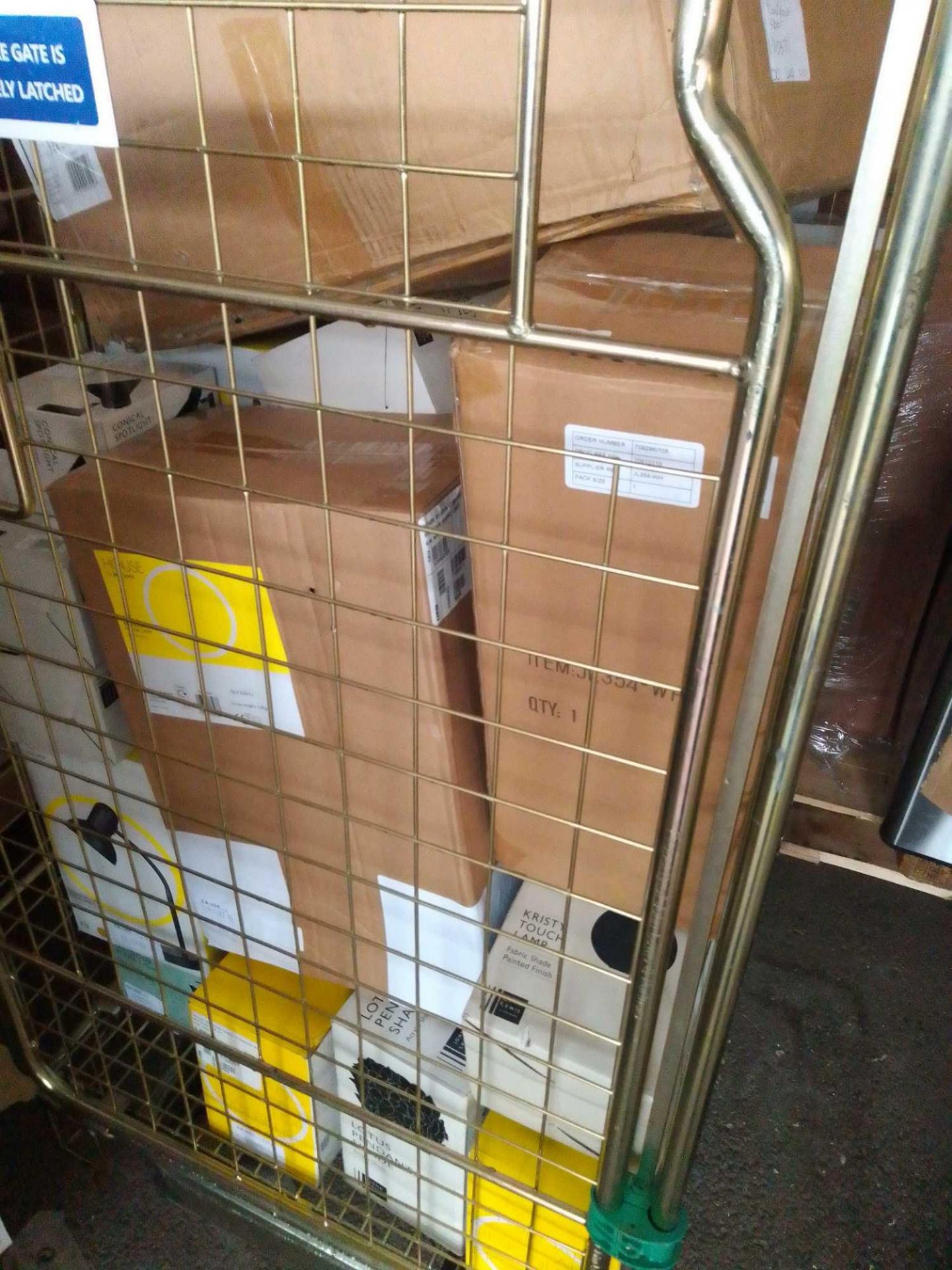 ✓RRP £1000 Cage Full Of Assorted John Lewis Ceiling And Wall Light And Lamps (Pictures For