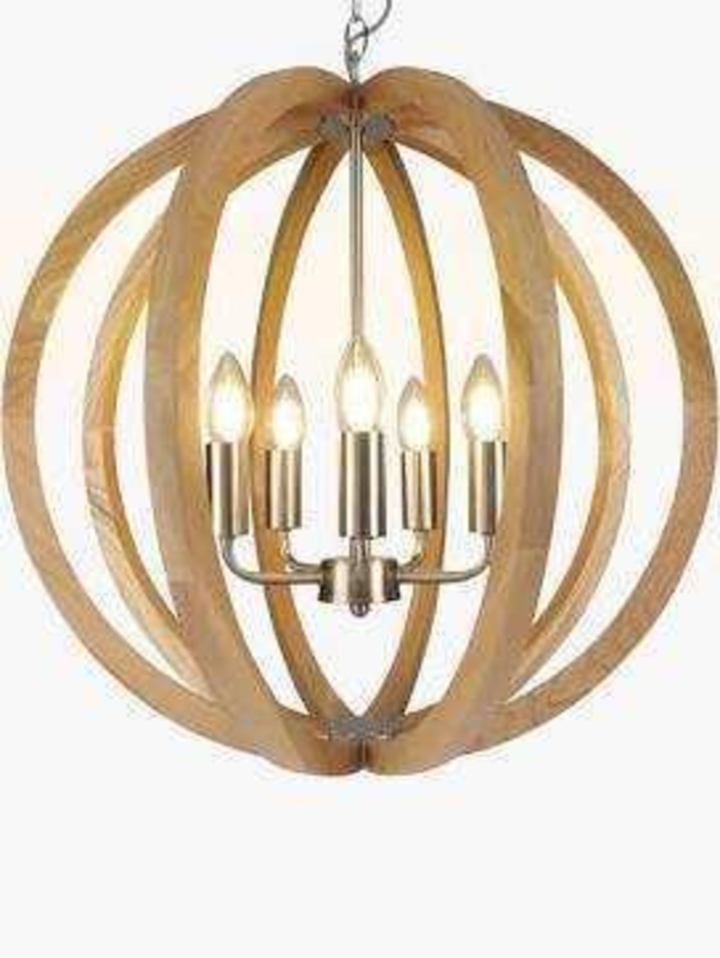 RRP £225 Boxed John Lewis Wooden Hars Ceiling Light 268163 (Appraisals Available On Request) (