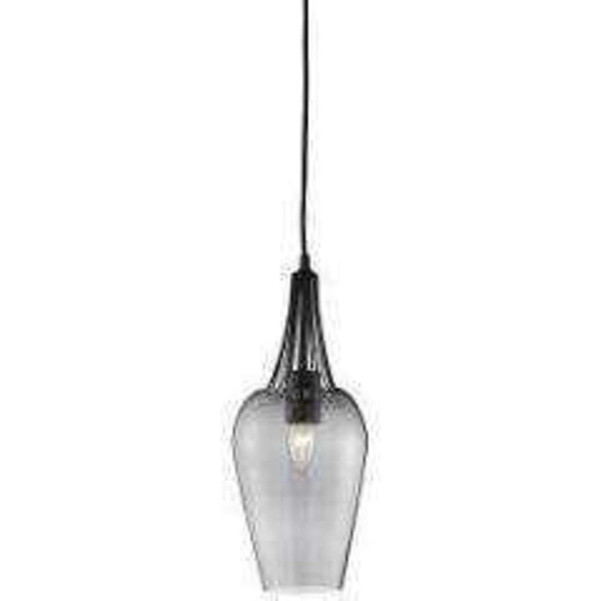 RRP £120 Lot To Contain 3 Whisk Copper Finish Clear Glass Pendants (Appraisals Available On Request)