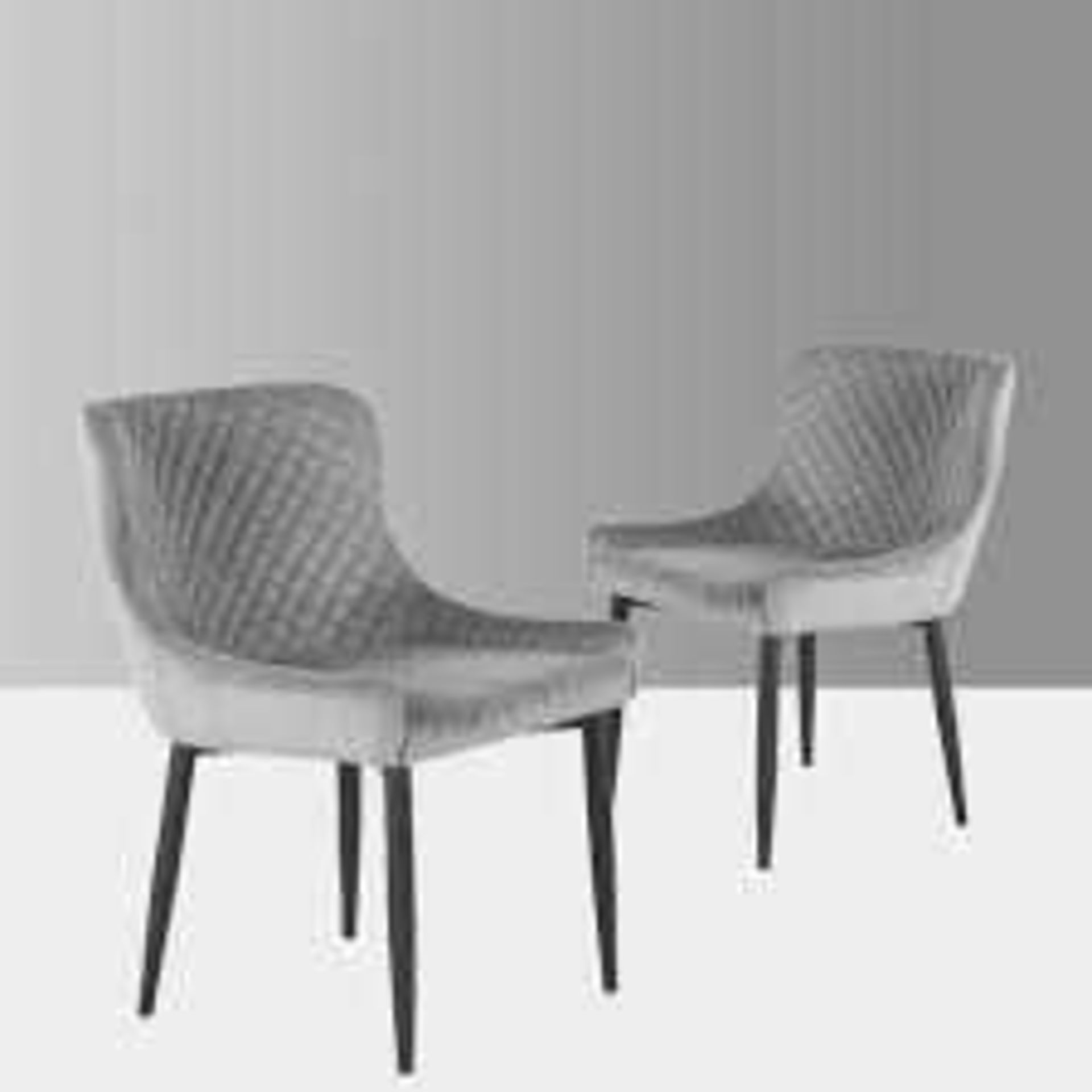 RRP £499 Boxed Brand New Arighi Bianchi Silver Grey Pair Of Dining Chairs (Appraisals Available On