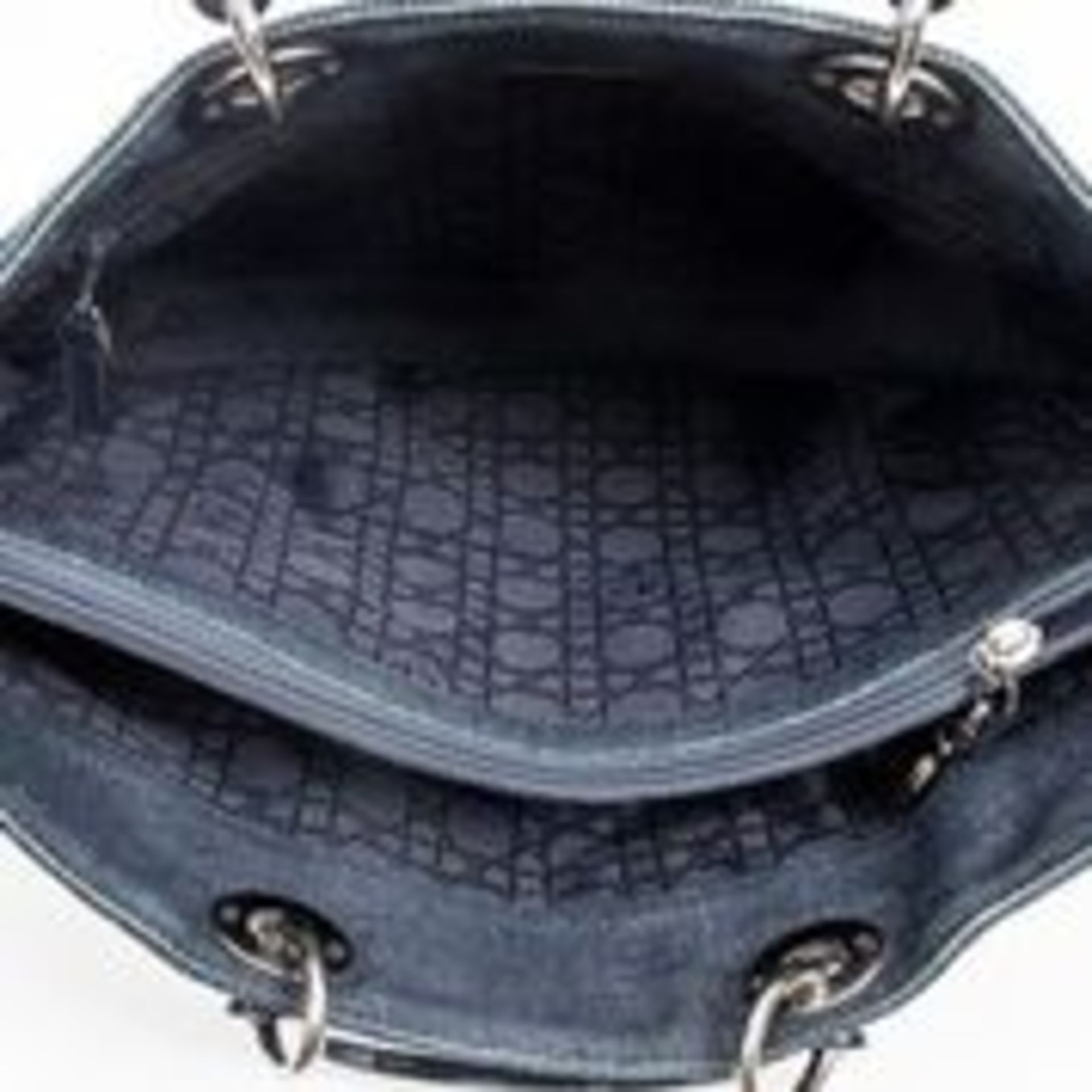 RRP £2,870 Dior Lady Dior Tote Shoulder Bag Blue Denim - AAR3507 - Grade A - Please Contact Us - Image 3 of 5