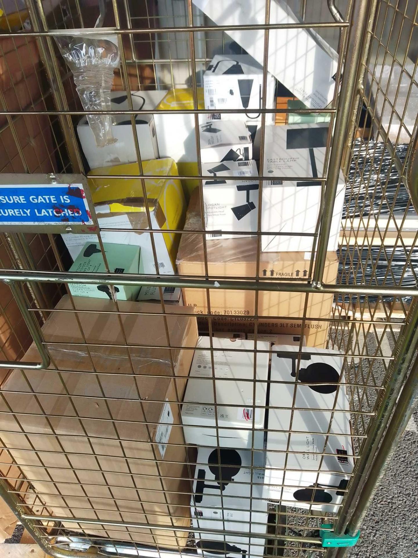 ✓RRP £550 Cage To Contain A Large Amount Of Assorted John Lewis Light/Wall Lights And Lamps