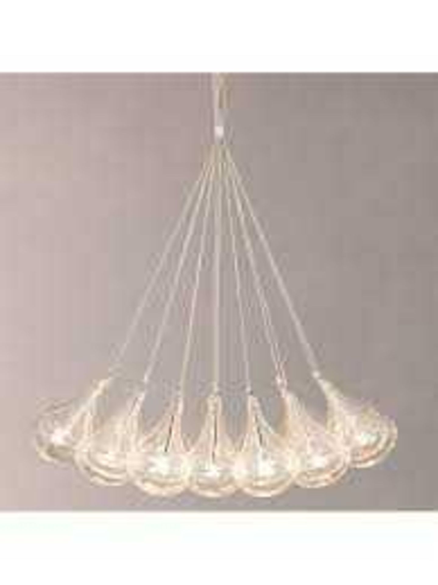 RRP £150 Boxed John Lewis And Partners Jenson 25 Light Led Ceiling Light Pendant In Chrome And Glass