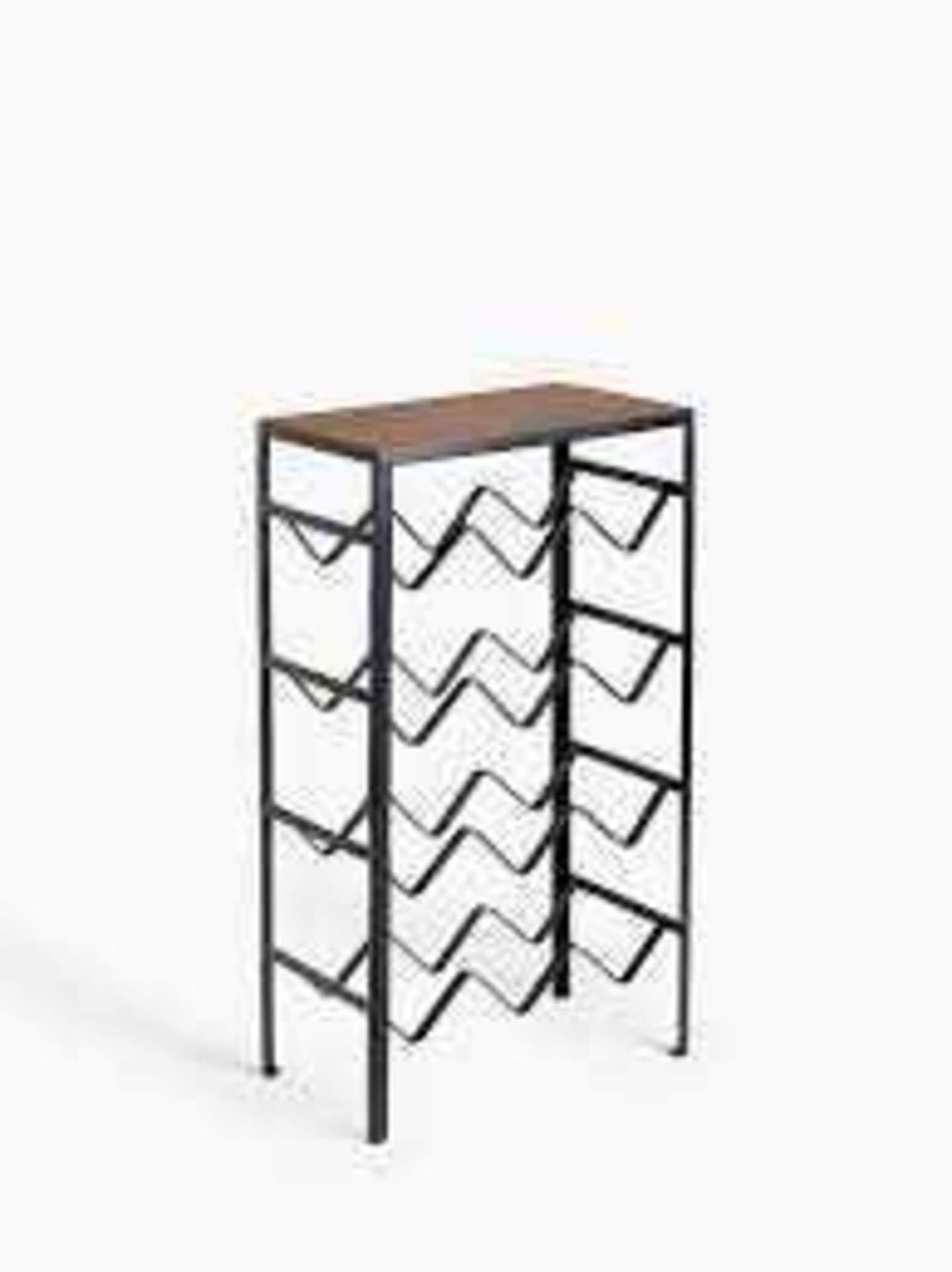 RRP £70 Boxed John Lewis And Partners Dark Wooden Top Zigzag Wine Rack 353767 (Appraisals