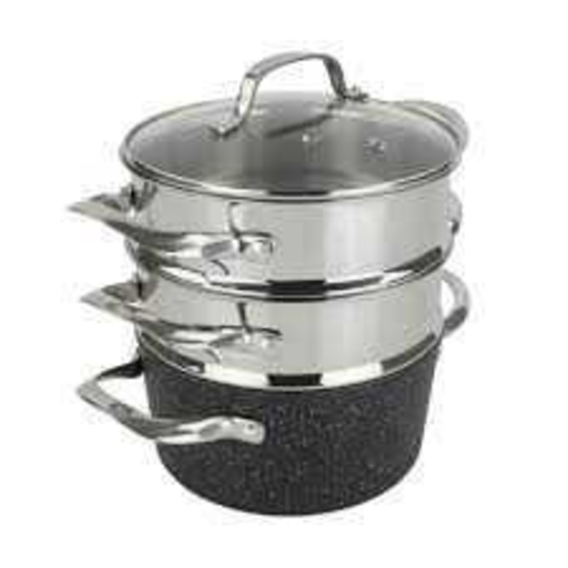 RRP £115 Eazi Glide Never Stick Too 3 Tier Steamer Pan 852705 (Appraisals Available On Request) (