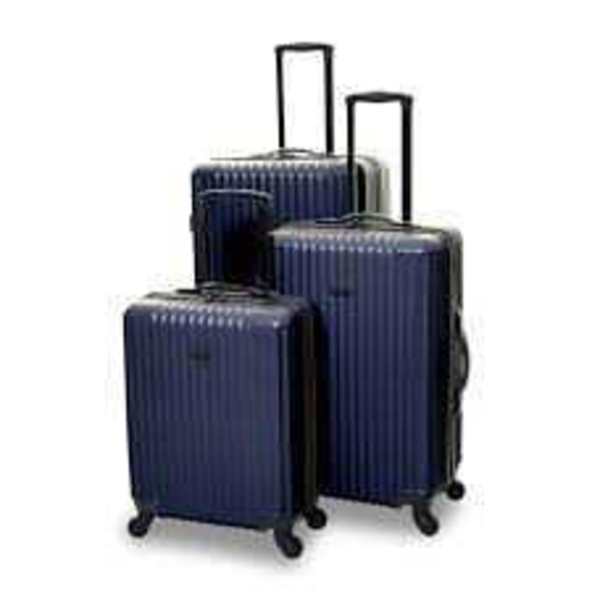 RRP £60 Cube Hardshell 360 Wheel Sholay Luggage Suitcase In Navy Blue 634973 (Apprasials Are