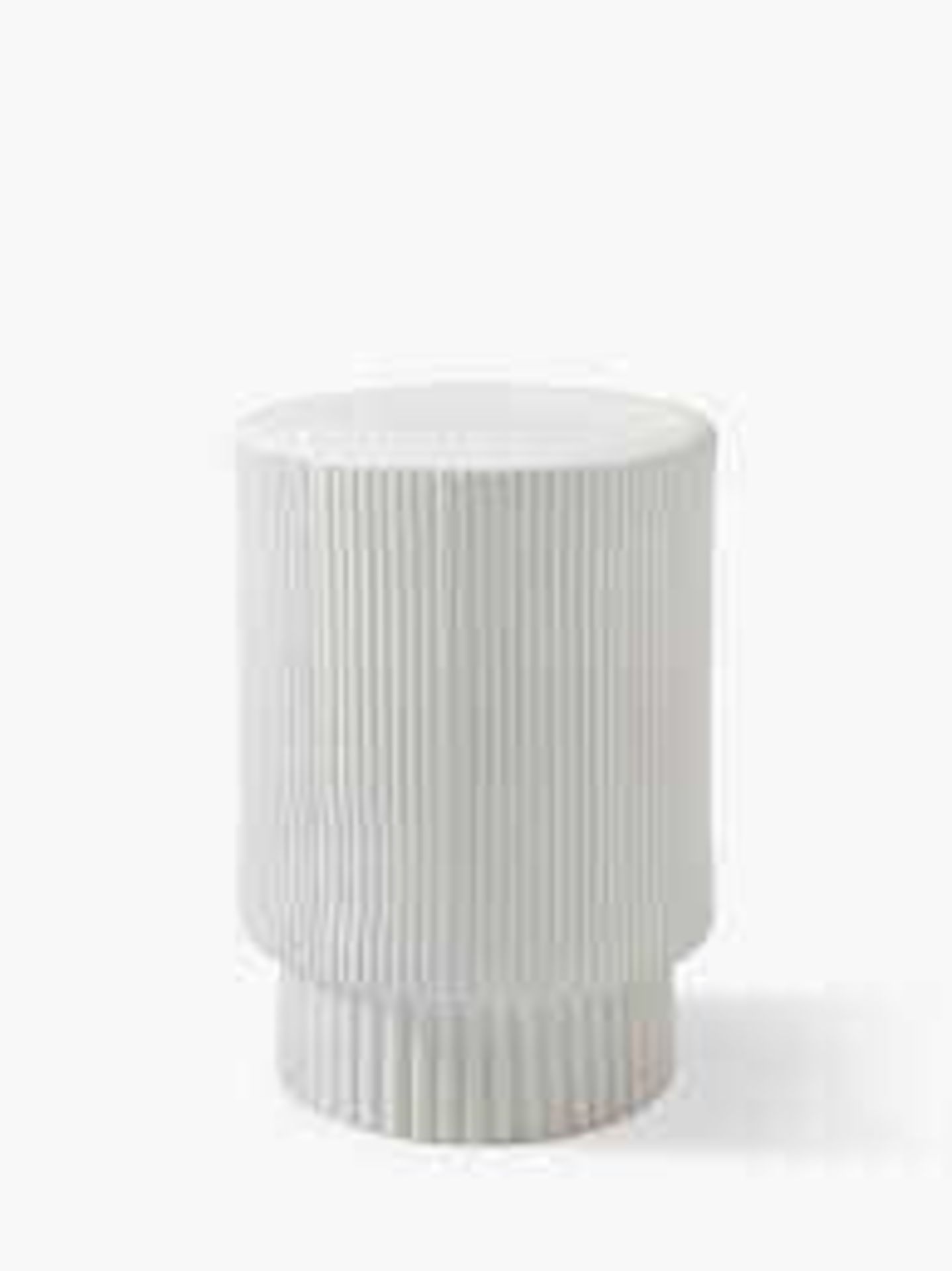 RRP £160 Boxed West Elm Textured Flutted White Ceramic Side Table 3062052 (Appraisals Are