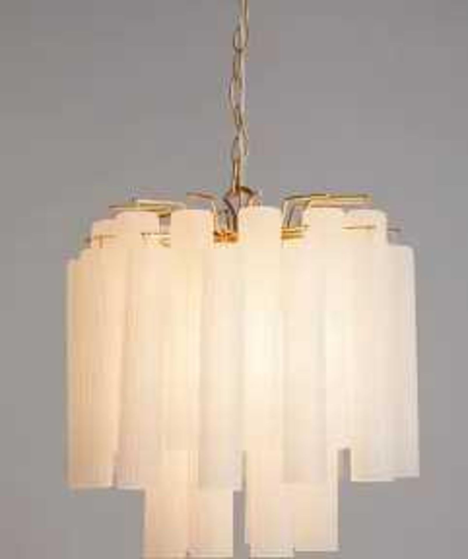 RRP £300 Boxed John Lewis And Partners Ribs Frosted Glass Ceiling Light Fitting 472844 (Appraisals