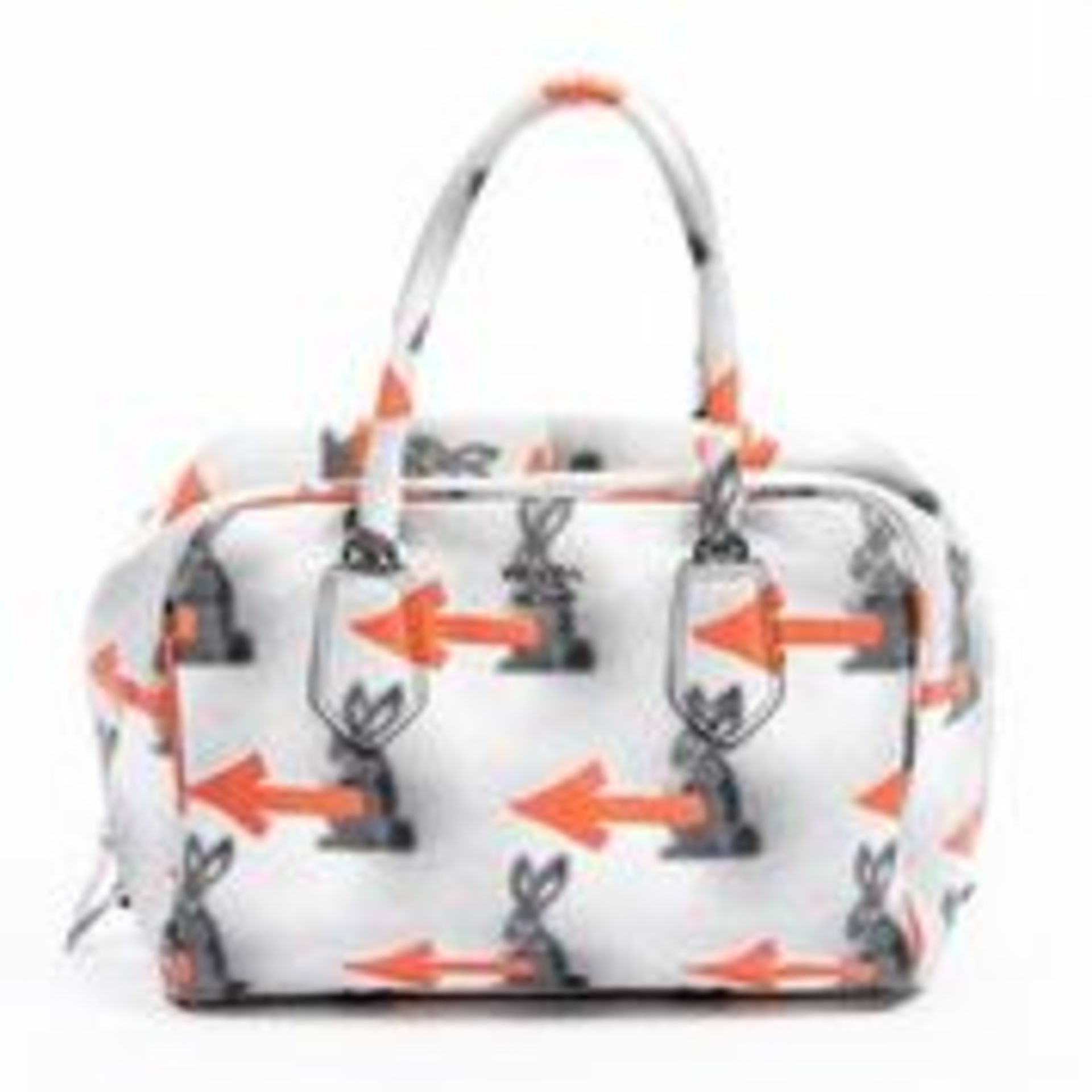 RRP £1,250 Prada Bunny Arrow Bowler Bag Handbag White/Orange/Black - Grade A - AAR3742 - Please