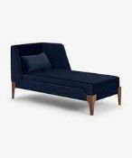 RRP £400 Roscoe Right Hand Facing Chaise Lounge Royal Blue Velvet (Appraisals Available On