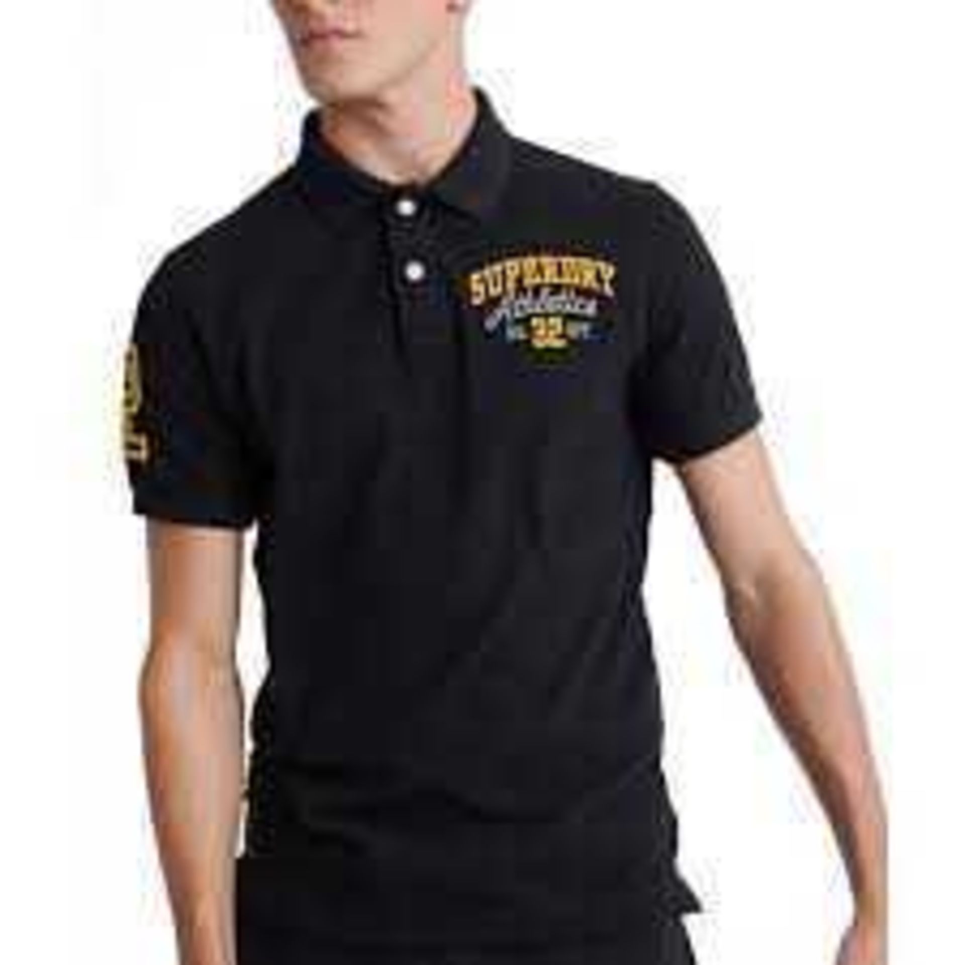 RRP £ 60 Size L Superdry Black Polo-Shirt (210609)(Appraisal Are Available On Request) (Pictures For