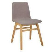 RRP £170 Boxed Pair Of John Lewis And Partners Vanessa Brown Leather Designer Dining Chairs (