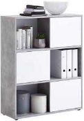 RRP £230 Boxed Designer 3 Level Shelving Unit With Blot Wood (Appraisals Available On Request) (