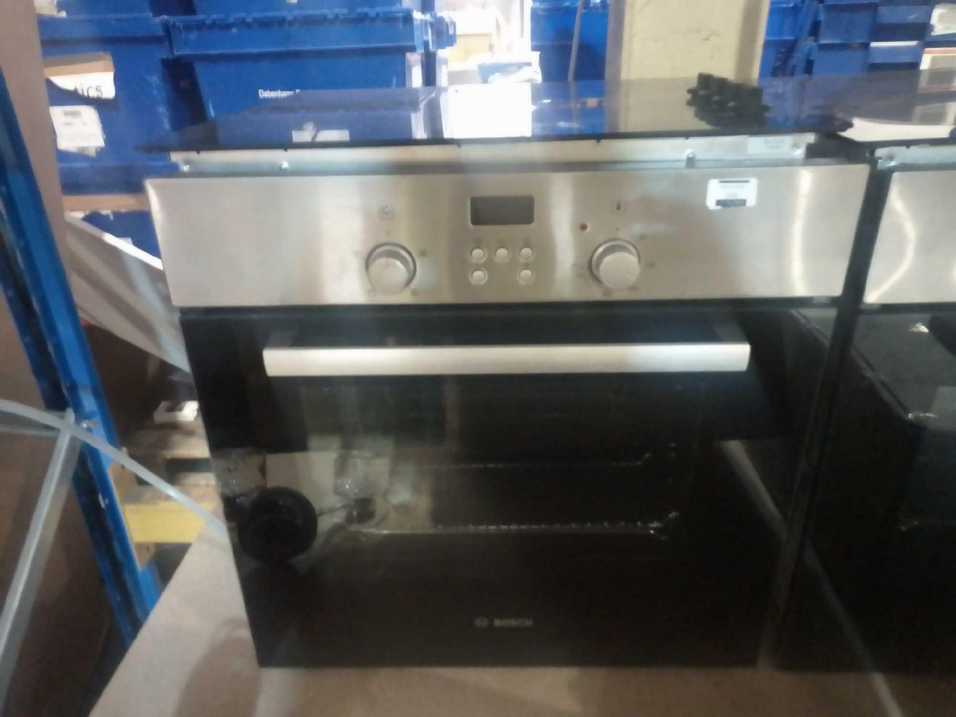 RRP £380 Bosch Stainless Steel Single Fan Assisted Oven Completed With 4 Plate Ceramic Hob (
