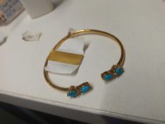 RRP £80 Ladies Gold And Blue Stone Designer Bangle (2.143) (Appraisal Are Available On Request) (