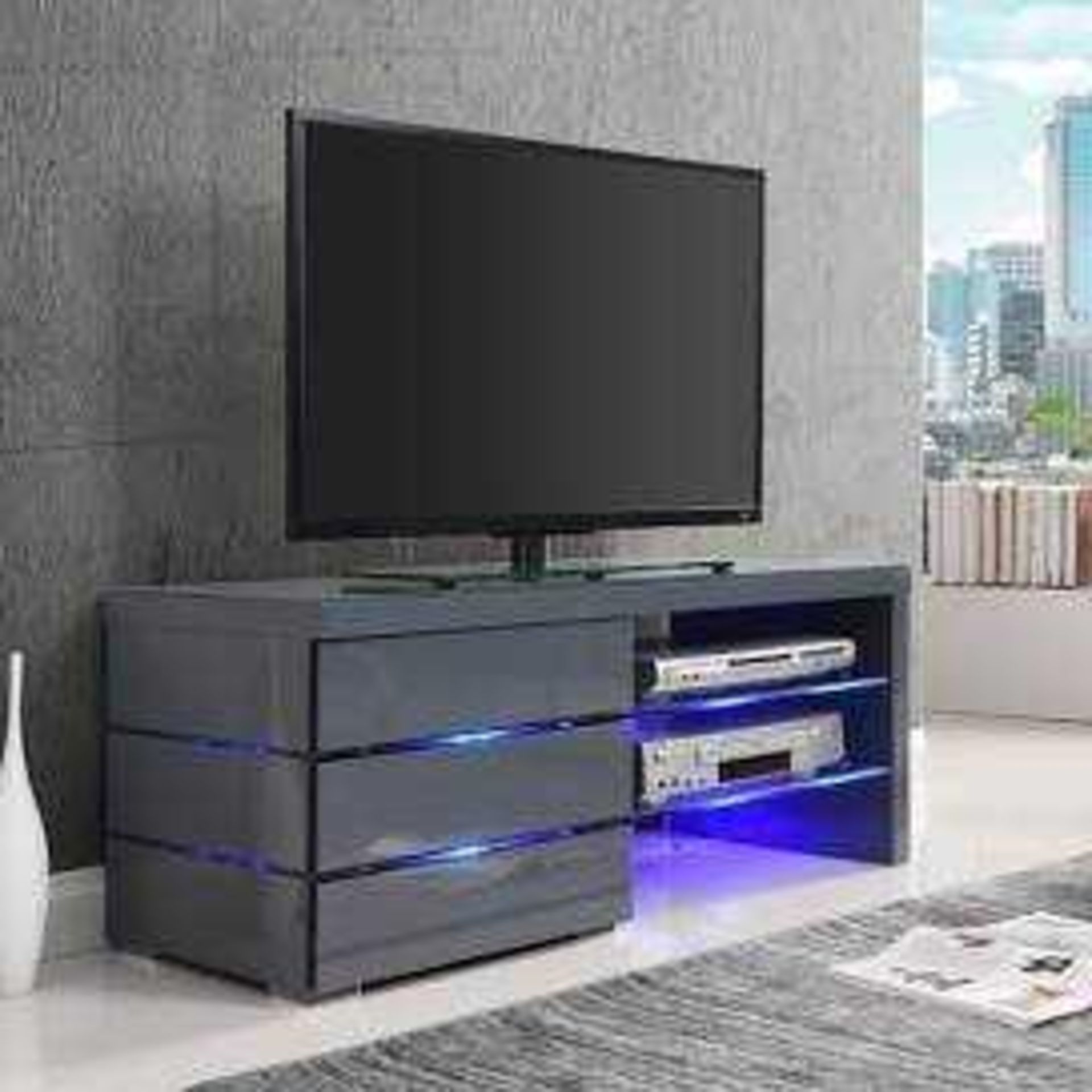 RRP £250 Boxed Furniture In Fashion Sonia Gloss Black Tv Media Unit (Appraisals Are Available On