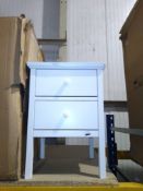 RRP £80 Lot To Contain Wilton Solid White Wooden 2 Drawer Night Stand (No Tag Id) (Appraisals Are