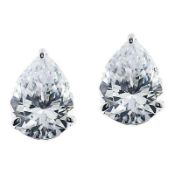 RRP £170 Boxed Pair Of Carat Of London 9 Carat White Gold Teardrop Earring(38183) (Appraisal Are