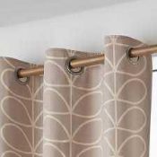RRP £125 Bagged Pair Of Orla Keely Linear Stem Eyelet Headed Curtains 90X90 Inch (497016) (