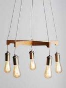 RRP £125 Boxed John Lewis And Partners Croft Collection Lachlan 5 Light Pendant Light (145408) (