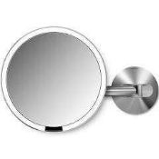 RRP £170 Boxed Simple Human 5X Magnification Wallmounted Sensor Mirror( 404724) (Appraisals Are