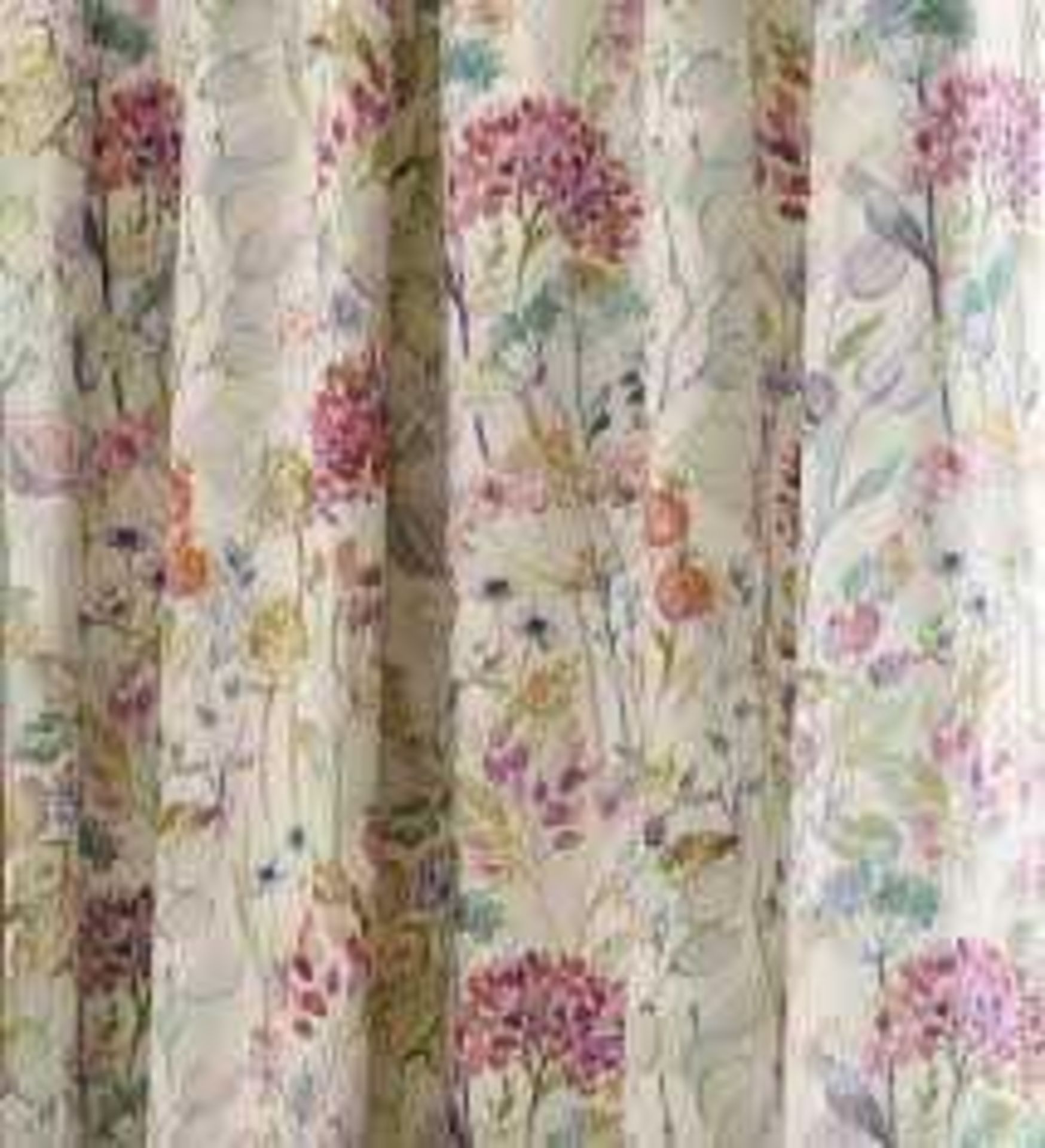 RRP£145 Bagged Pair Of Voyage Mason Country Hedgerow 66X90 Inch Pencil Pleated Floral Print