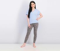 (Jb) RRP £360 Lot To Contain 36 Brand New Unpackaged Alfaz Womens Pajama Tops In Assorted Sizes And
