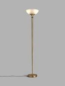 RRP £115 Boxed John Lewis And Partners Antique Brass Base Opal Glass Shade Floor Lamp (4160200) (