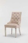 RRP £160 Boxed Knightsbridge French Velvet Dining Chair In Cream (Appraisals Available On