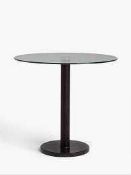 RRP £200 John Lewis And Partners Tropez Black Marble Base Glass Top Dining Table (3056999) (